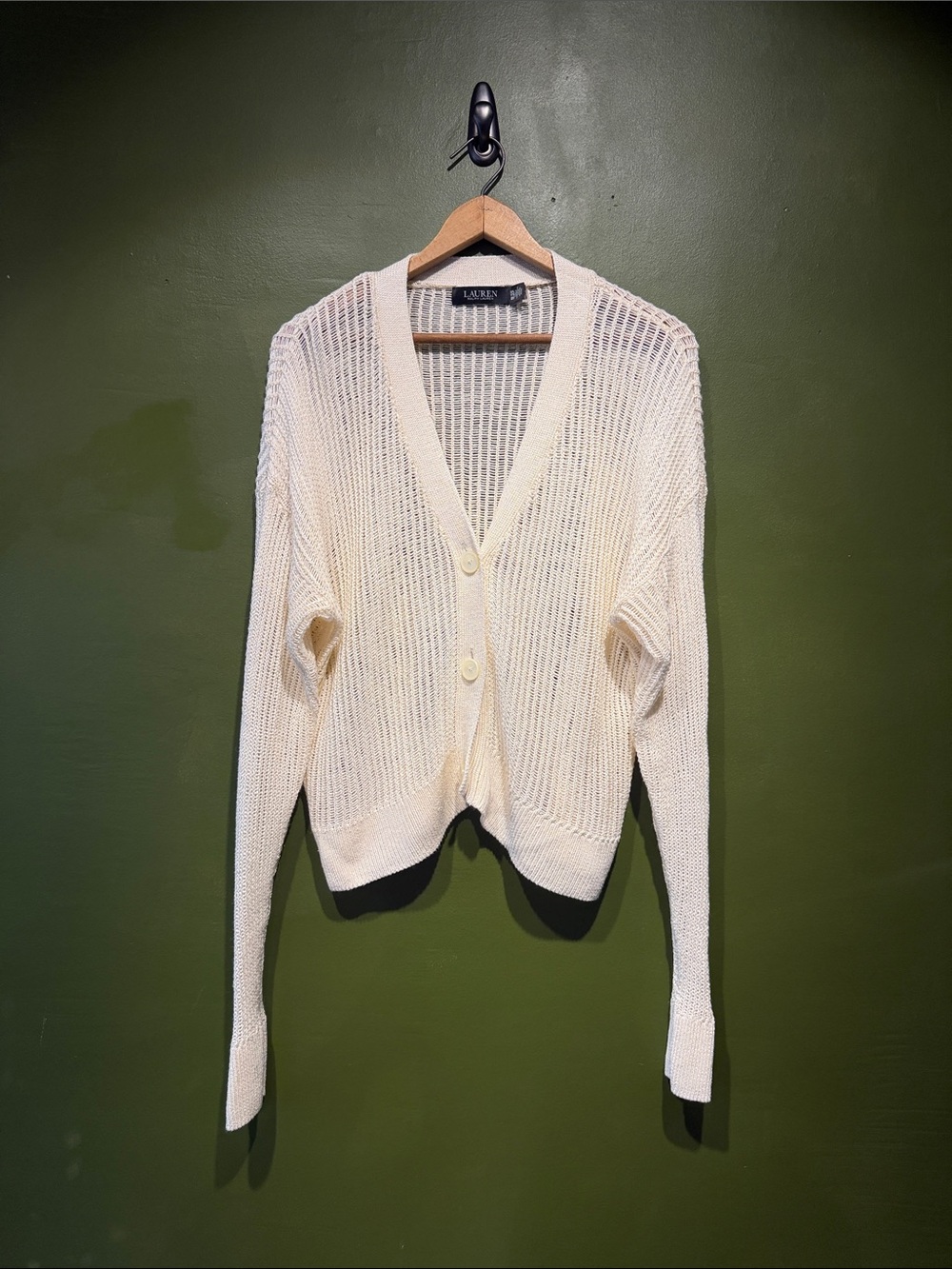 Lauren Ralph Lauren Textured Linen Blend Cardigan